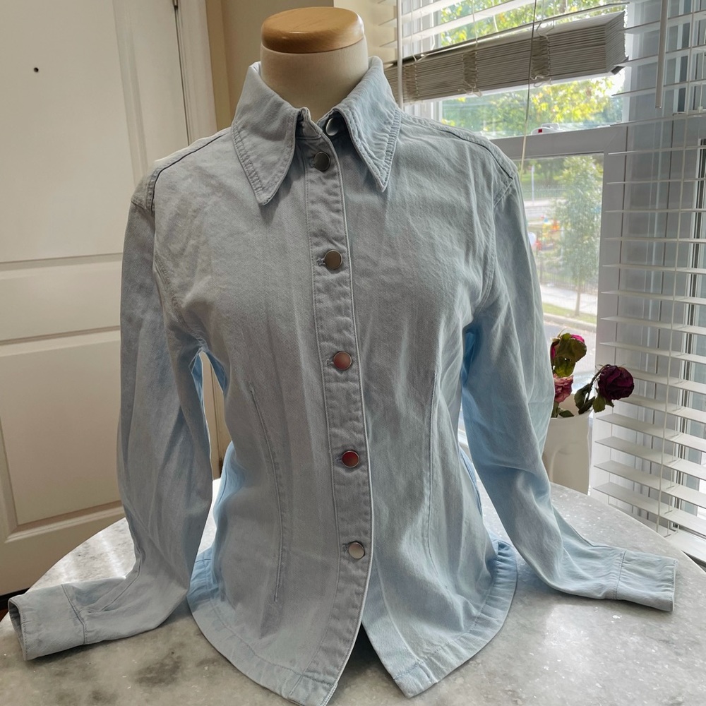 H&M light blue soft denim shirt